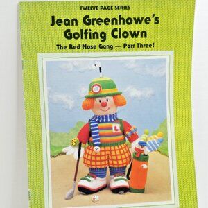 Jean Greenhowe's Golfing Clown Pattern Booklet Double Knit DIY Vintage 1994 UK